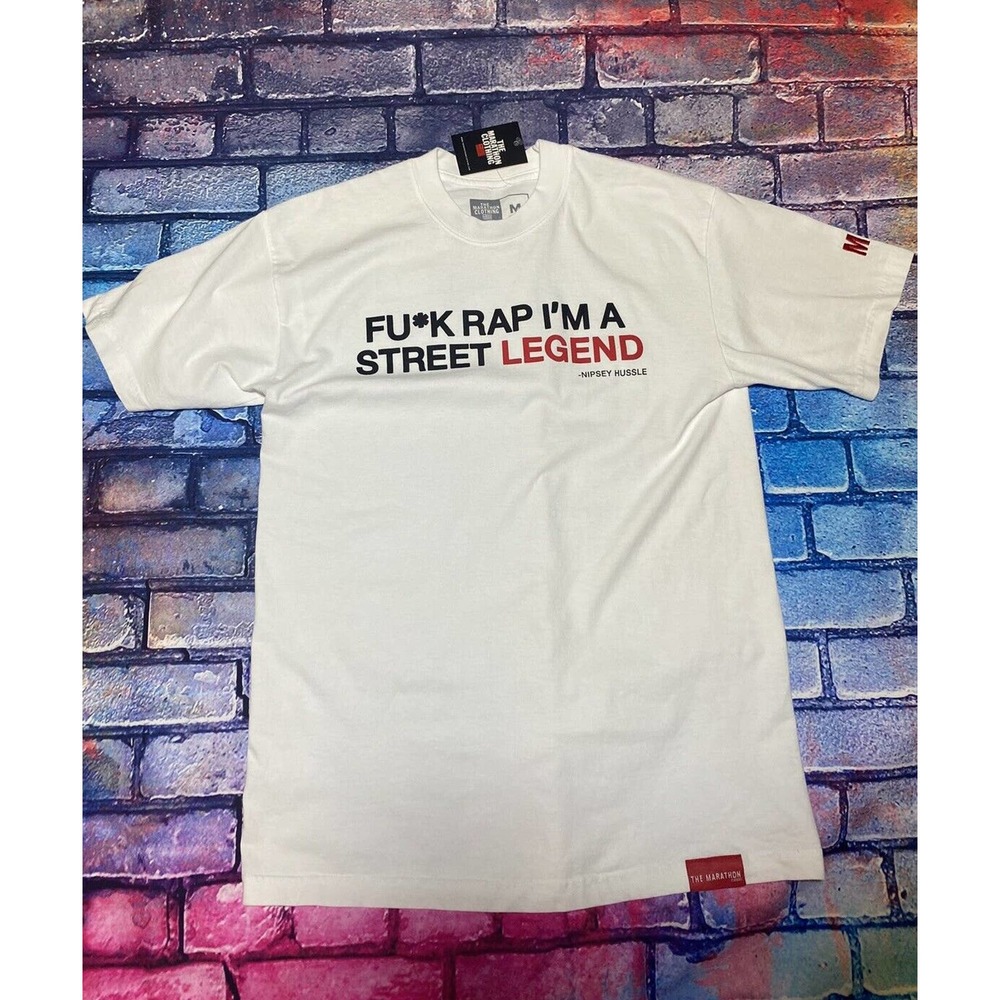 Marathon Clothing Shirt “ F Rap, I’m A Street Legend “ Nipsey Hussle Size M